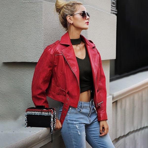 How To Wear A Red Leather Jacket In Style